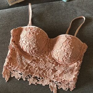 Bebe bustier mauve pink sz small like new